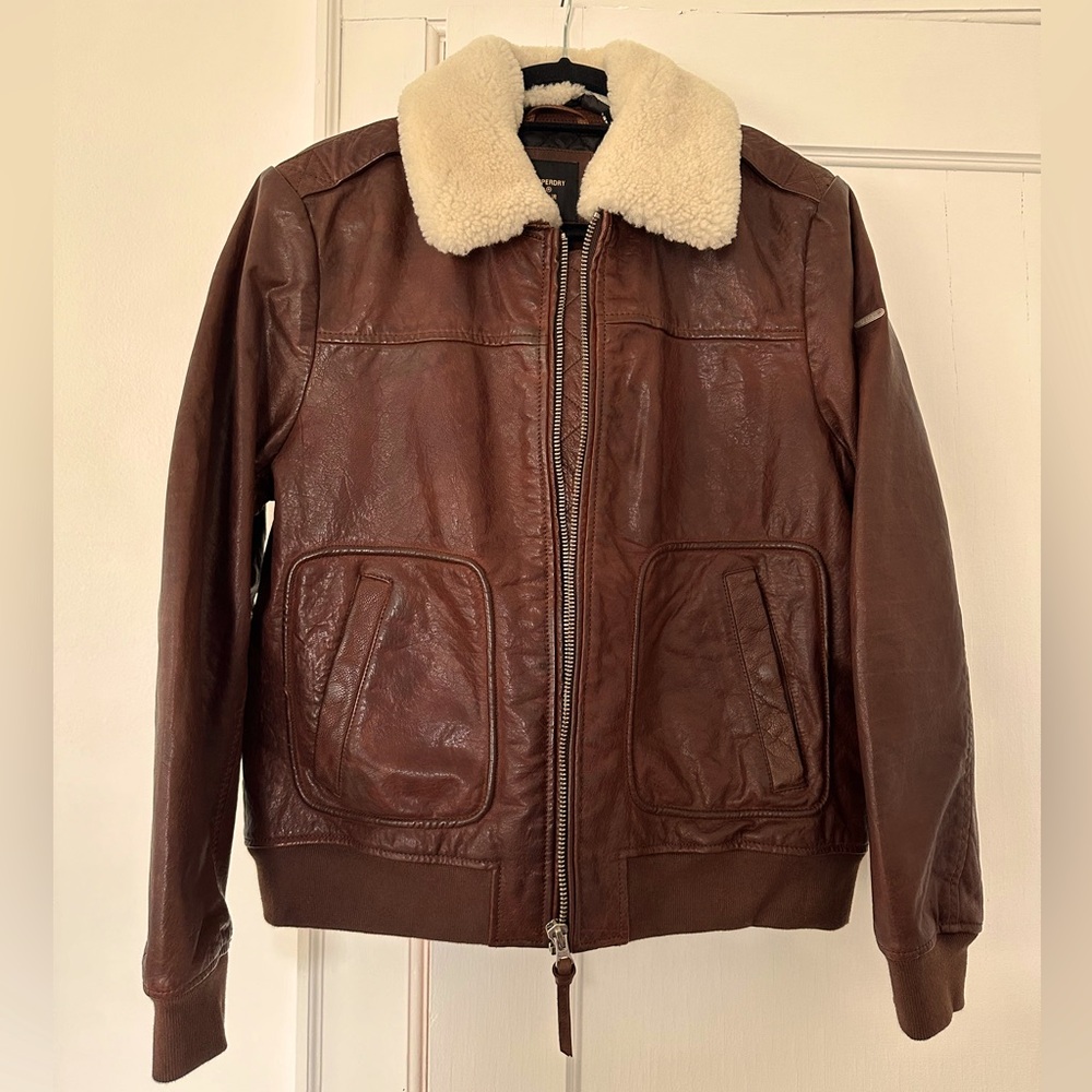 Superdry 100% Leather Jacket Women’s Size 12